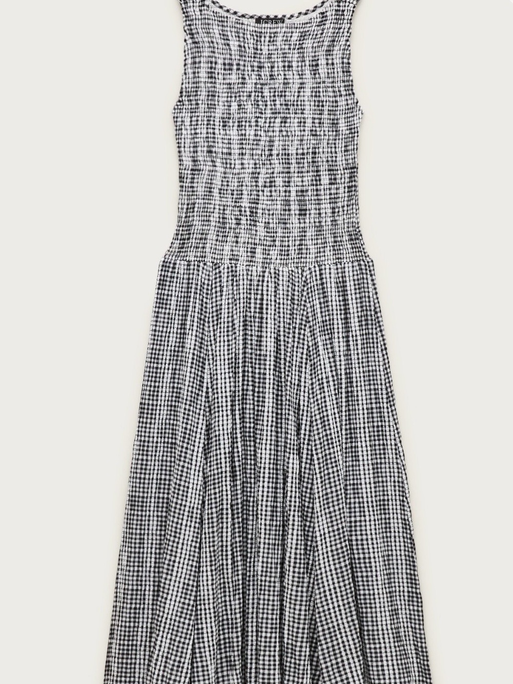J. Crew Black and White Gingham Midi Dress